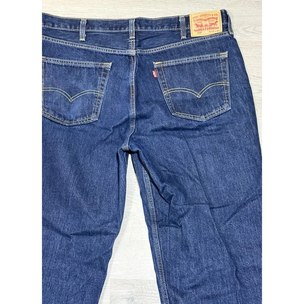 Levi's 550 Relaxed Fit Jeans Men's 40x34 Dark Wash Straight Leg Denim Classic